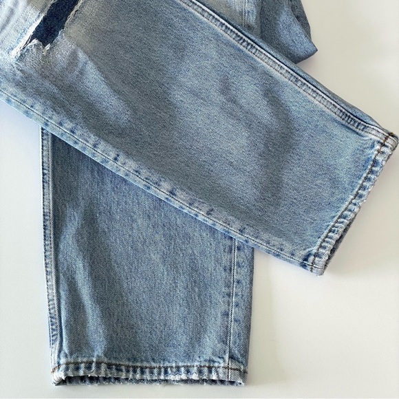 Sandro Guylain Distressed Boyfriend Rigid Denim High Waist Ankle Jean 10 - Picture 12 of 16